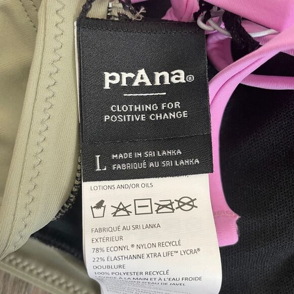 NWT Prana Tulum Bikini Top in Black Color Block - Size: Large - Picture 5 of 9